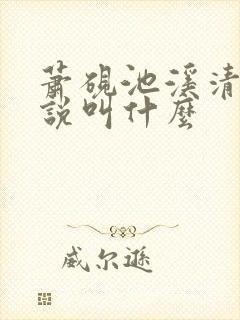萧砚池溪清梦小说叫什么