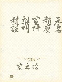 赵梨宣赵元希小说叫什么名字来着