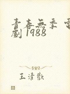 青春无季 电视剧 1988封面