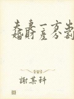 夫妻一方出轨离婚财产分割