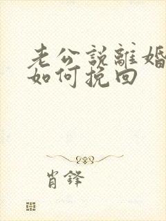 老公说离婚老婆如何挽回