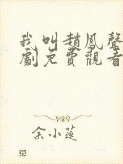 我叫赵凤声电视剧免费观看封面