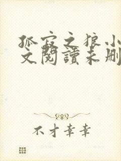 孤寂之狼小说全文阅读未删减版