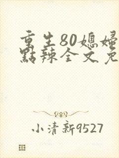 重生80媳妇有点辣全文免费阅读