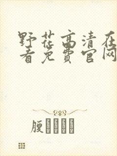 野花高清在线观看免费官网720