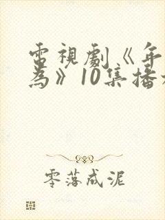 电视剧《年少有为》10集播放