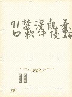 91禁漫观看入口软件优点
