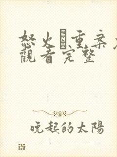 怒火·重案免费观看完整