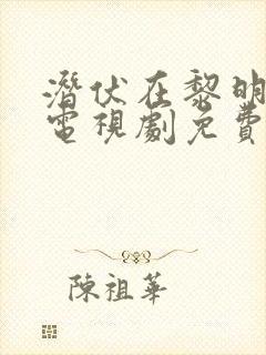 潜伏在黎明之前电视剧免费观看全集