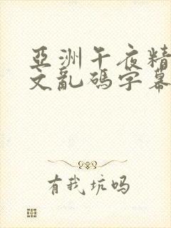 亚洲午夜精品中文乱码字幕