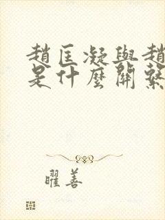 赵匡凝与赵匡胤是什么关系