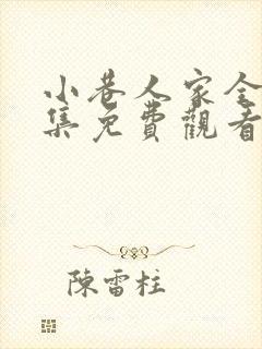 小巷人家全40集免费观看