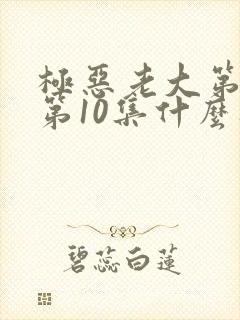 极恶老大第二季第10集什么时候出