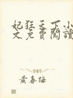 妃狂天下小说全文免费阅读封面
