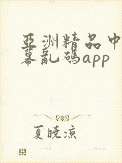亚洲精品中文字幕乱码app
