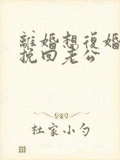 离婚想复婚怎么挽回老公封面
