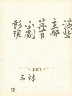 彭小苒主演的电视剧有哪些