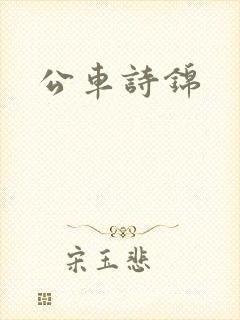 公车诗锦封面