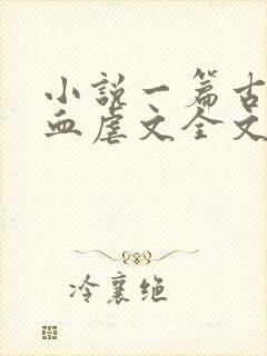 小说一篇古早狗血虐文全文免费阅读封面