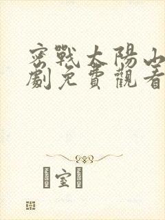 密战太阳山电视剧免费观看