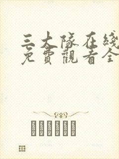 三大队在线播放免费观看全集电视剧