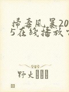 扫毒风暴2025在线播放电视剧完整版封面