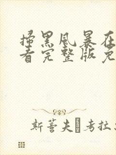 扫黑风暴在线观看完整版免费2021