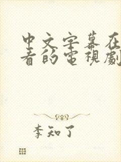 中文字幕在线观看的电视剧网站大全
