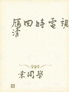 雁回时电视剧高清封面