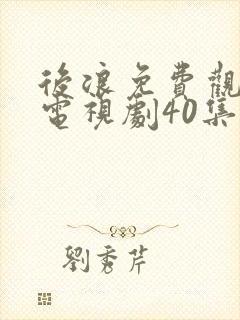 后浪免费观看的电视剧40集