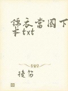 锦衣当国下载全本txt