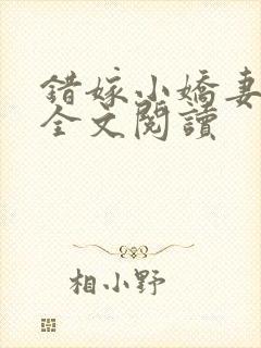 错嫁小娇妻小说全文阅读封面