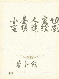小巷人家40集电视连续剧