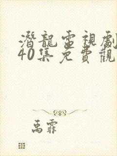 潜龙电视剧全集40集免费观看