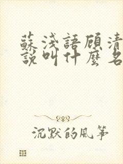 苏浅语顾清澜小说叫什么名字