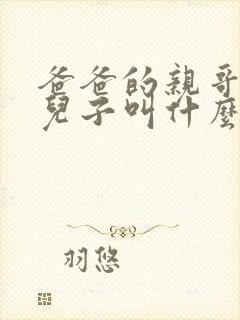 爸爸的亲哥哥的儿子叫什么