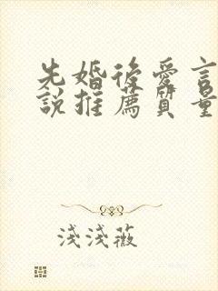 先婚后爱言情小说推荐质量好封面