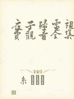 夜子归电视剧免费观看全集高清