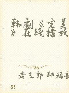 韩剧《完美伴侣》在线播放