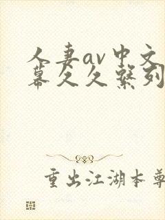 人妻av中文字幕久久系列免费不卡