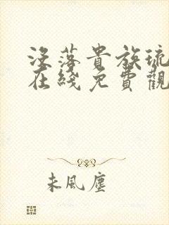 没落贵族琉璃川在线免费观看封面