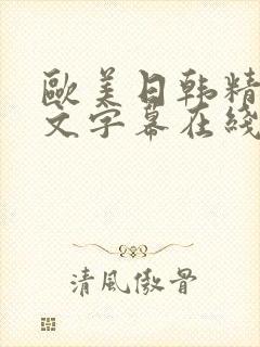 欧美日韩精品中文字幕在线封面