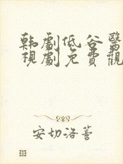 韩剧低谷医生电视剧免费观看全集封面