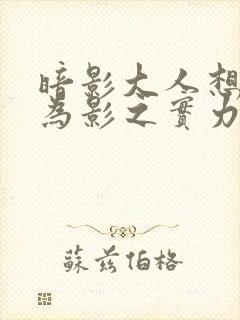 暗影大人想要成为影之实力者小说