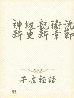 神级龙卫沈浪最新更新章节全文阅读