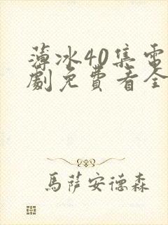 薄冰40集电视剧免费看全集封面