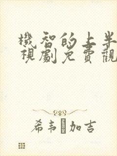 机智的上半场电视剧免费观看全集在线播放