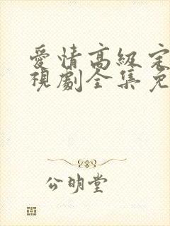 爱情高级定制电视剧全集免费封面