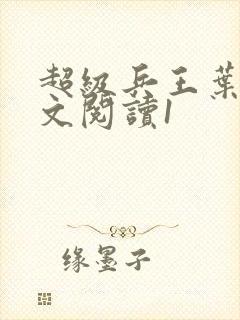 超级兵王叶谦全文阅读1