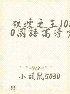 破坏之王1080国语高清完整版免费封面